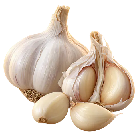 Cabeza de ajo (Allium sativum) entera y partida, componente de Procard Max
